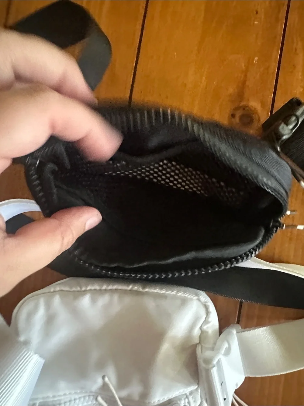 Fabletics Black and White Crossbody Waist Bags — Dual Pack